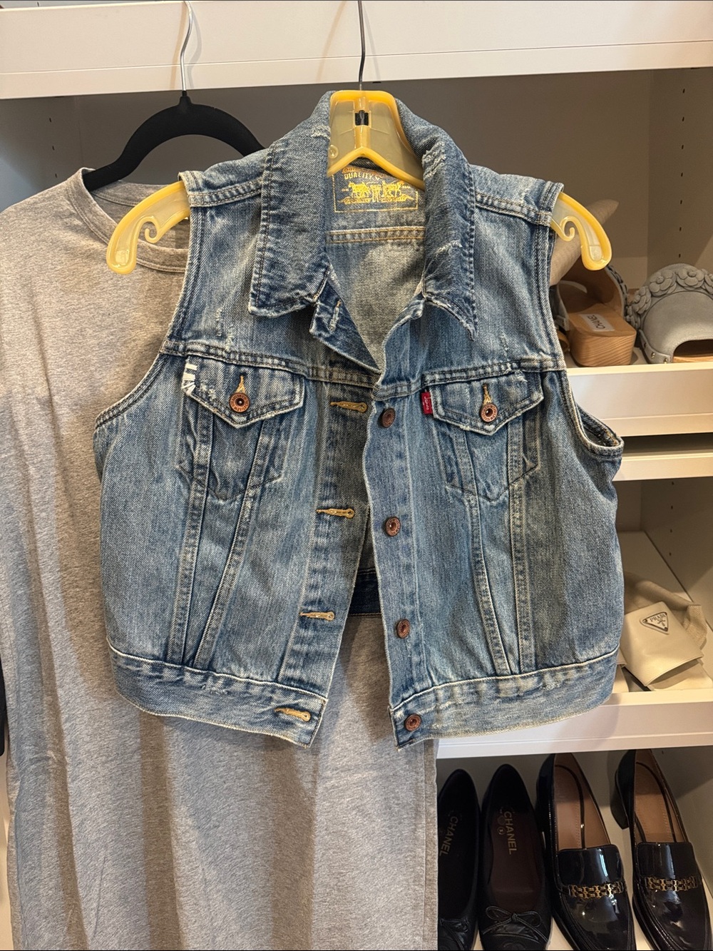 Levi's Light Blue Denim Vest with Button Pockets